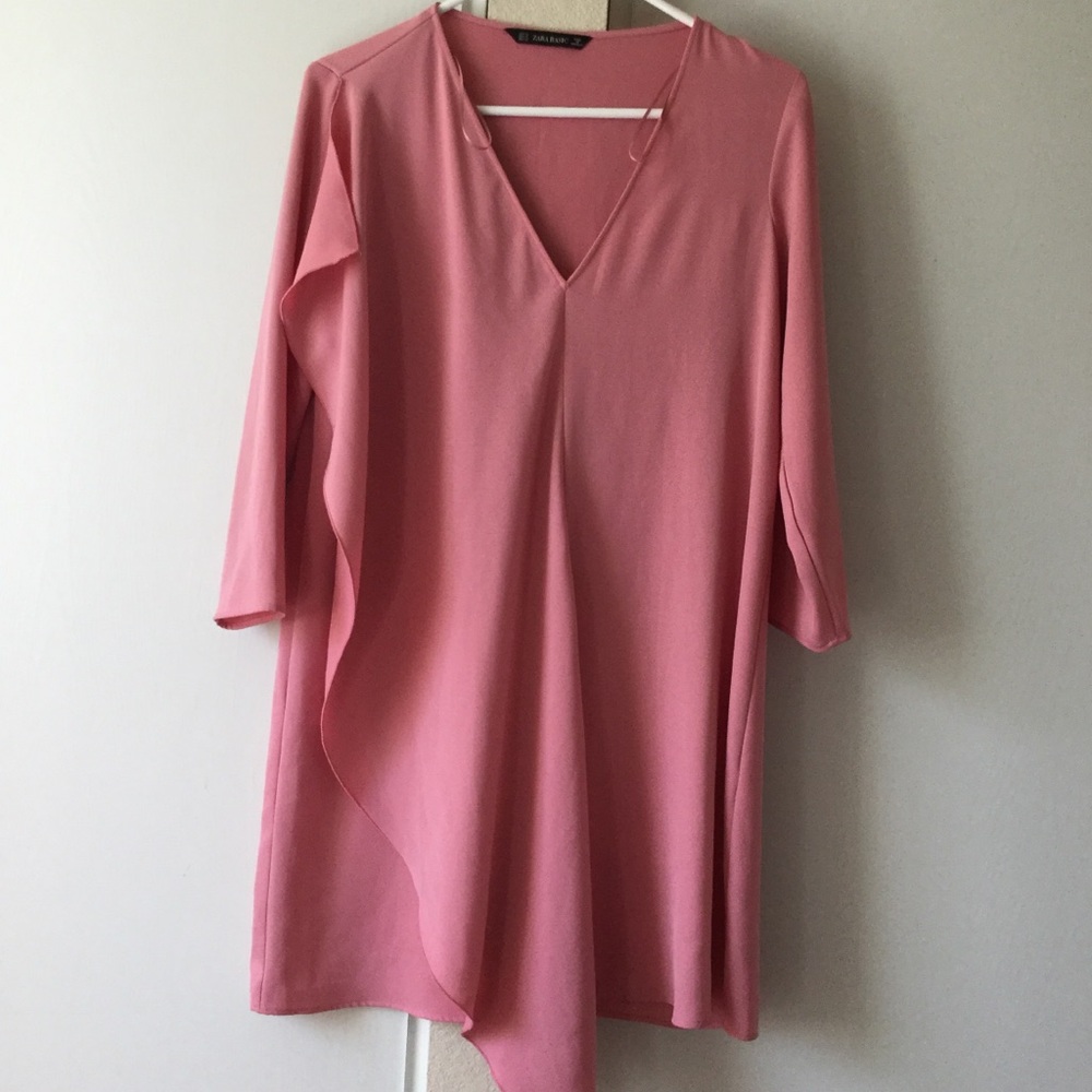 Zara long sleeve pink dress EUC